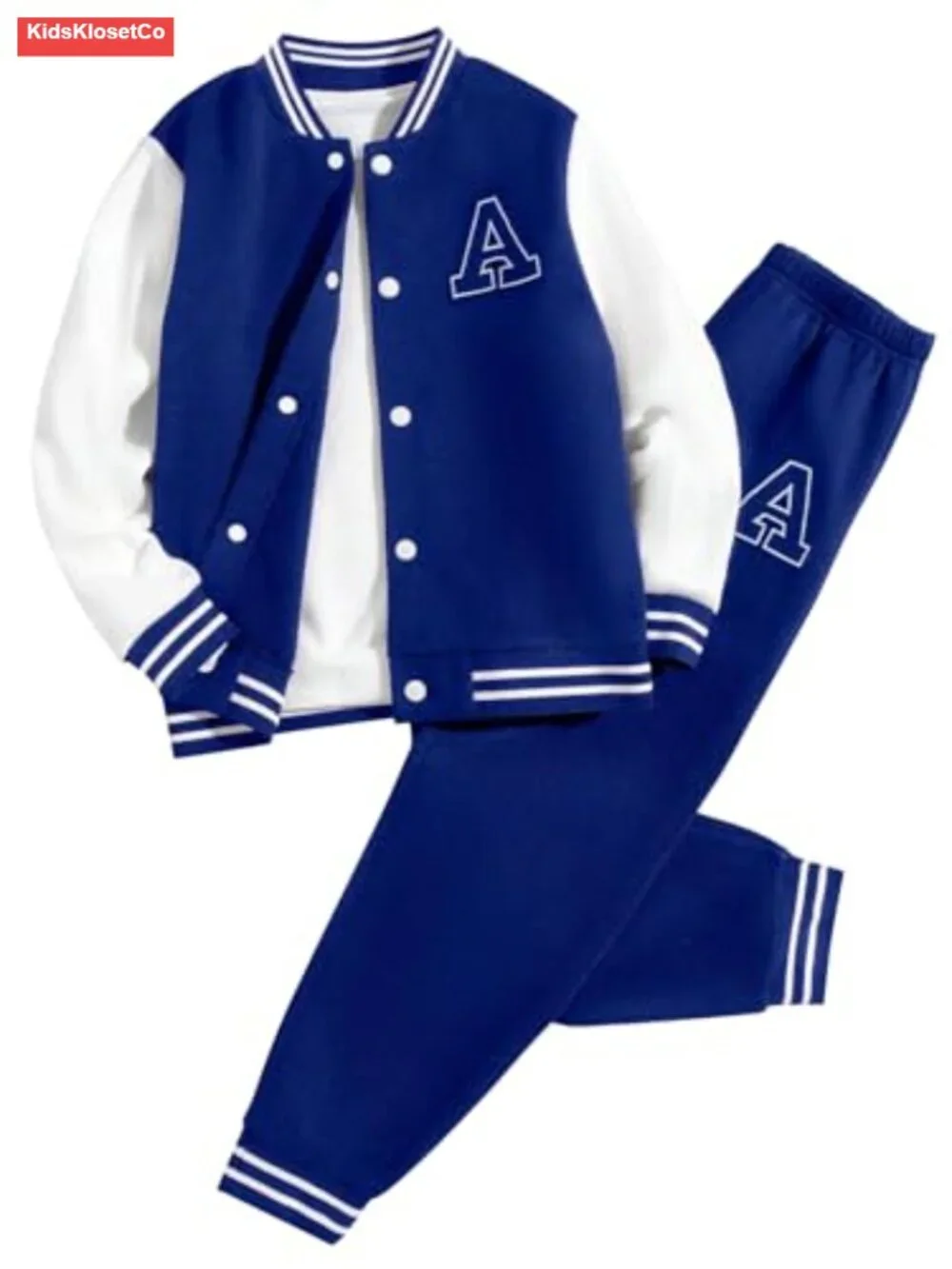 Boys Color Block Button Down Shirt and Jogger Pants Set